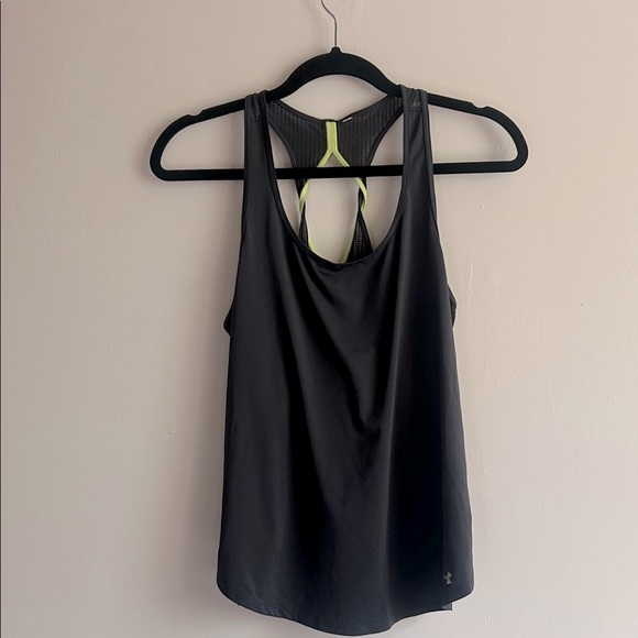 Under Armour Tops - Under Armour Gray and Neon Green Racerback Tank Top